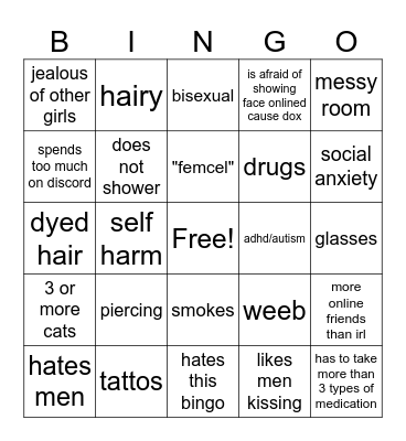 gay Bingo Card