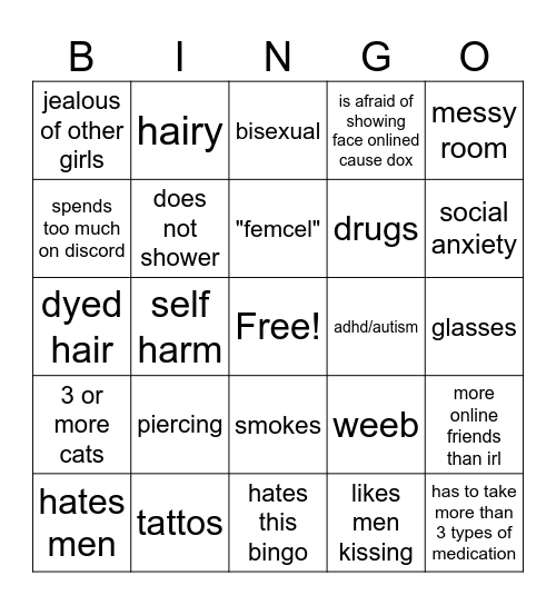 gay Bingo Card