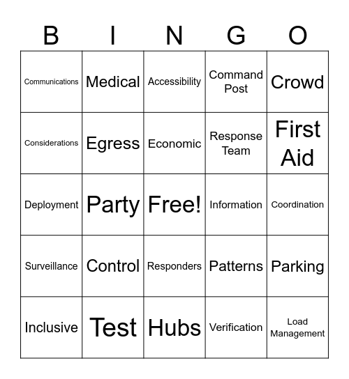 YPE 2025 Bingo Card