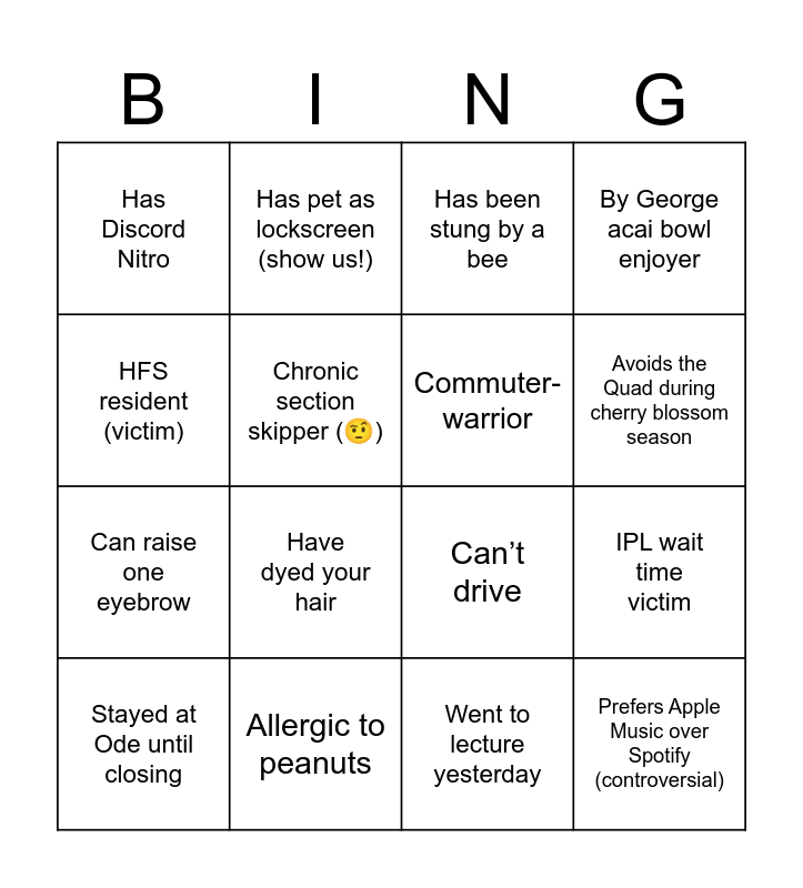 CSE 123 AM Bingo Card