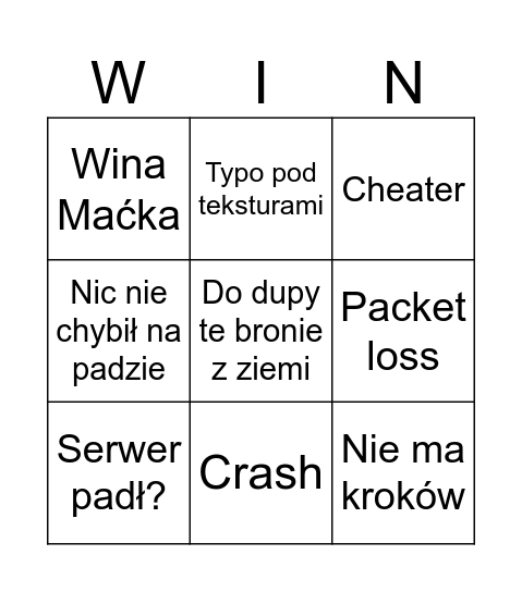 Warzone is back Bingo Card