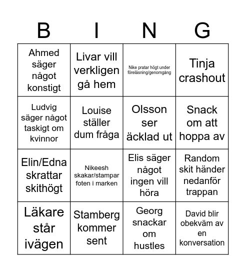 En dag på BMC Bingo Card