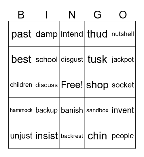 Phonics Book A Bingo Card