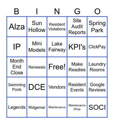 RPM El Paso Wild Wednesday Bingo! Bingo Card
