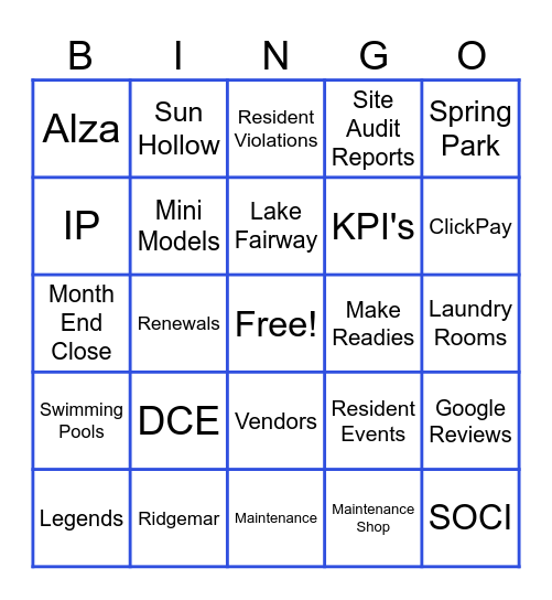 RPM El Paso Wild Wednesday Bingo! Bingo Card