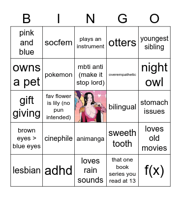 LILI Bingo Card