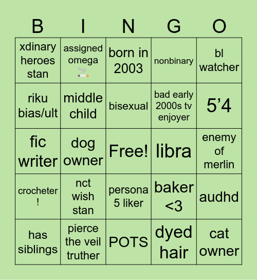 sunny bingo ⭐️ Bingo Card
