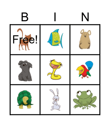 Animals Bingo Card