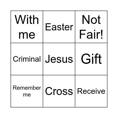 Sunday Bingo - cross off the words as you hear them! Bingo Card
