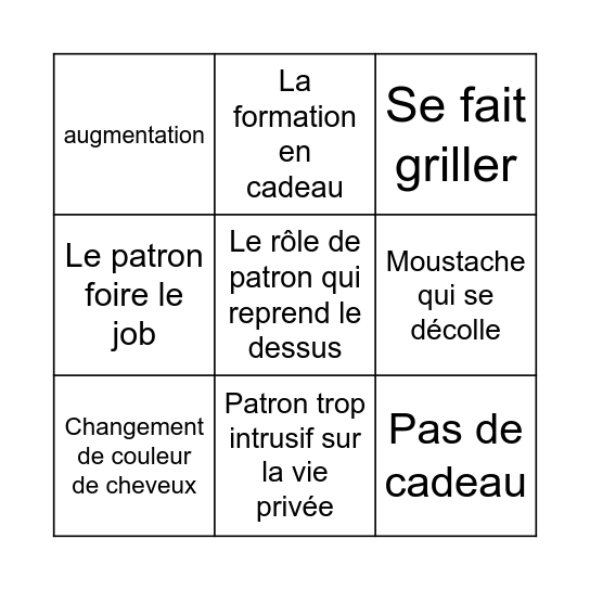 Patron Incognito Bingo Card