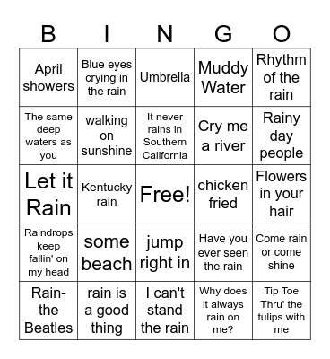 April Showers Bingo Card