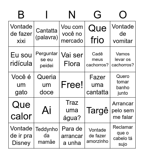 Bruna Bingo Card