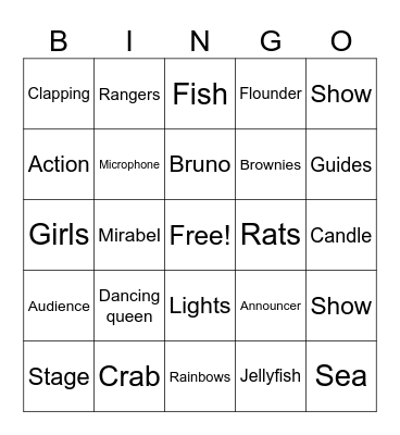 Variety show bingo Card