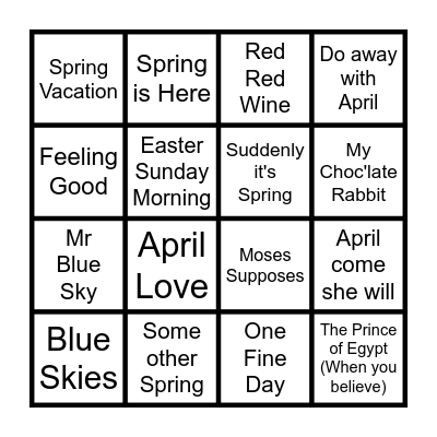 SAFIRE SPRINGTIME Bingo Card