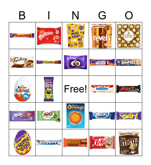 Chocolate Bingo! Bingo Card