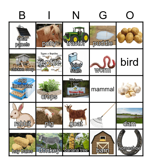 farm Bingo Card