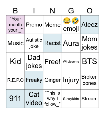 Instagram bingo Card