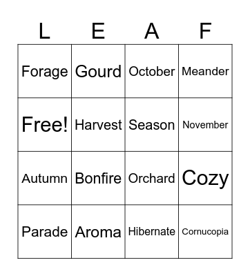 3rd Grade Spelling Bingo Card