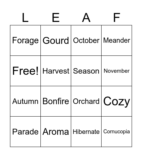 3rd Grade Spelling Bingo Card