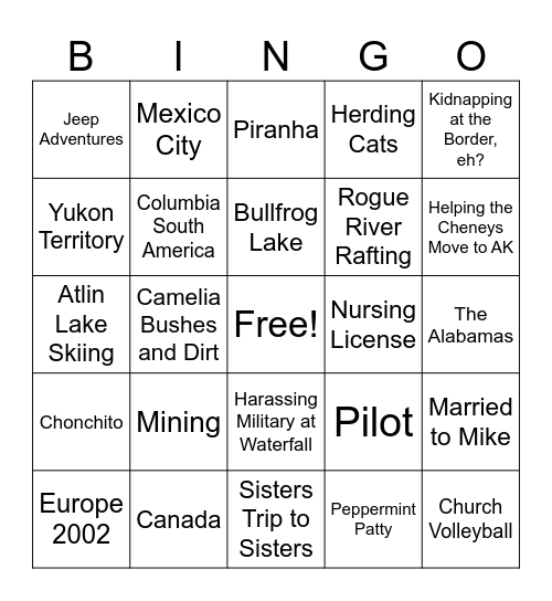 Clareese Bingo Card