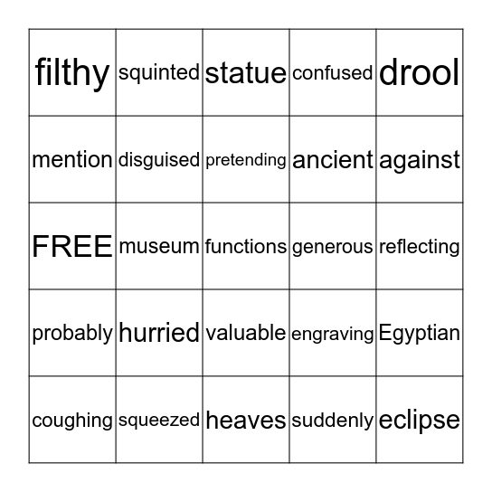 The Big Blueberry Barf Off- Chapter 5 Bingo Card