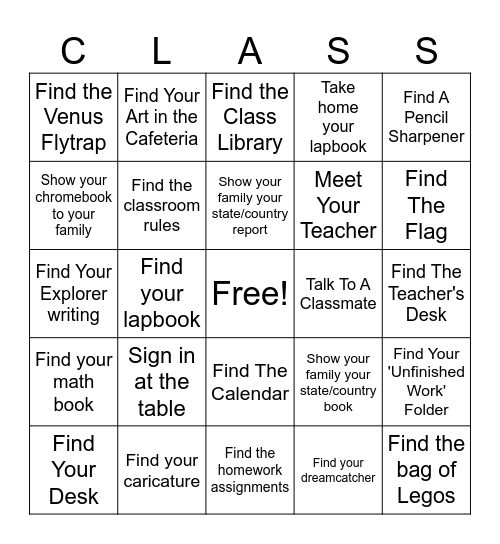 Welcome to Open House Bingo Card