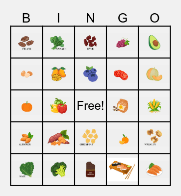 EYE-FRIENDLY FOOD Bingo Card