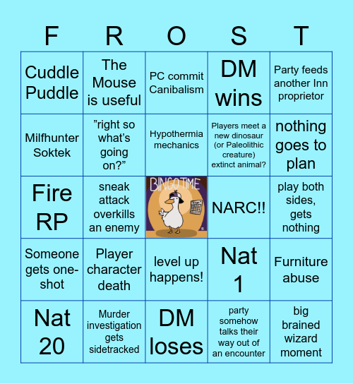 Icewind Dale Rime of the Frostmaiden (Ep. 3) Cold-Hearted Killer Bingo Card