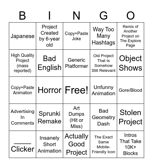 Scratch Explore Page Bingo Card