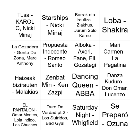 Bingo Musikatua_Herri Uni Bingo Card