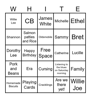FAMILY BINGO Card