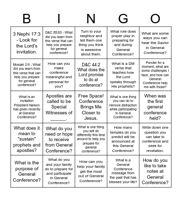 Hear Him Bingo Card