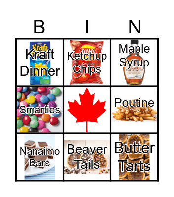 BINGO EH? Canadian Snacks Bingo Card