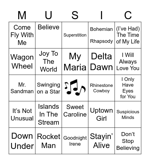 OVER THE YEARS Bingo Card