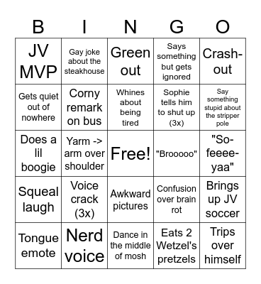 EDP Bingo Card
