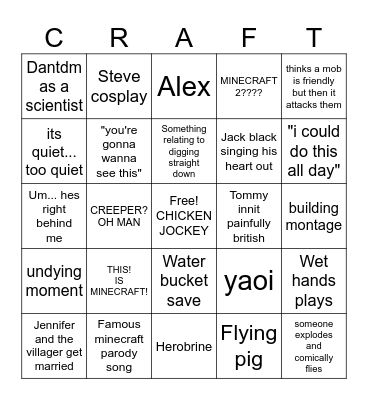 MINECRAFT Bingo Card