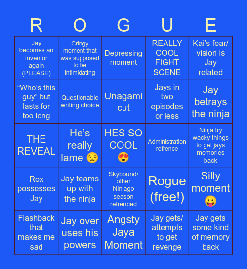 Dragons Rising S3P1 Jay Bingo Card