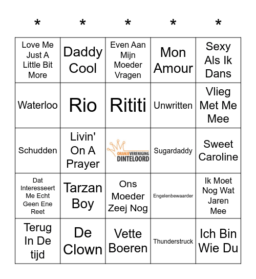 SWiNGO! Bingo Card