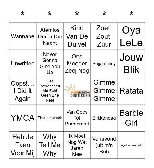 SWiNGO! Bingo Card