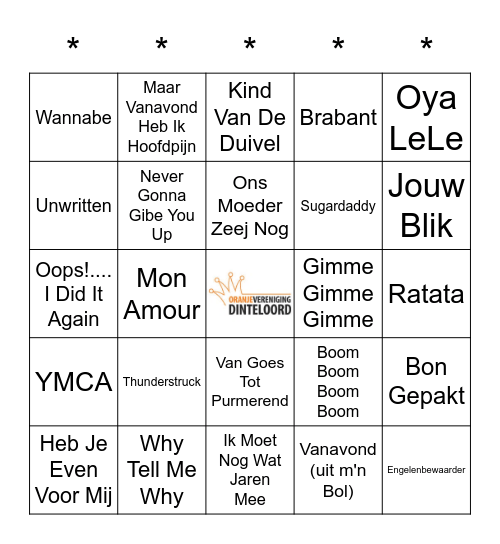 SWiNGO! Bingo Card