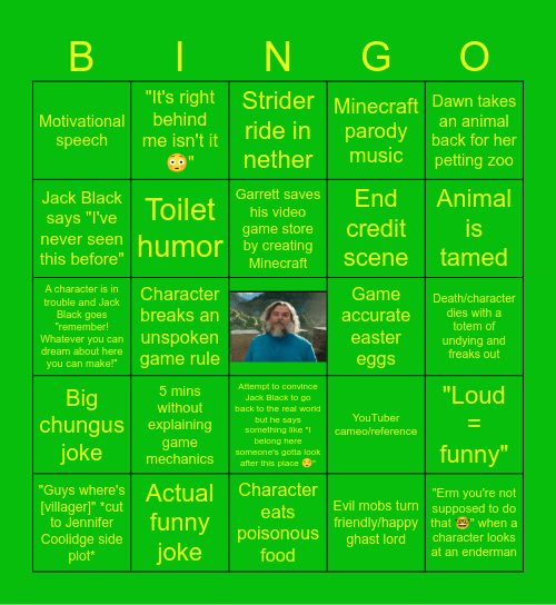 "CHICKEN JOCKEY" Bingo Card
