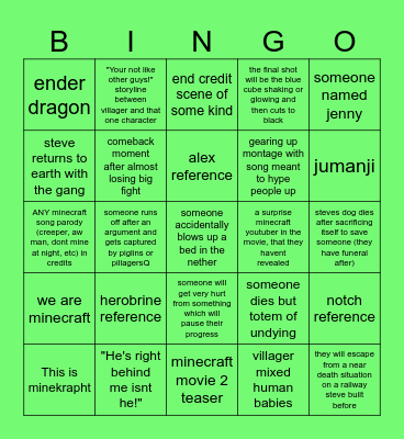 FLINT AND STEEL bingo card Bingo Card