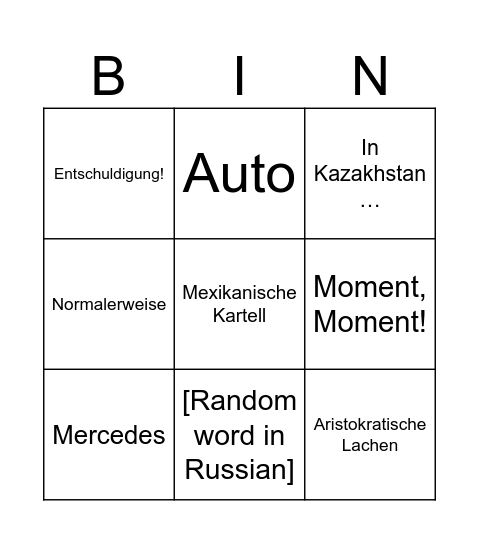 Maxim bingo Card
