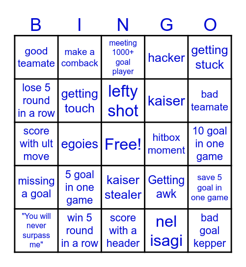 BLUE LOCK Bingo Card