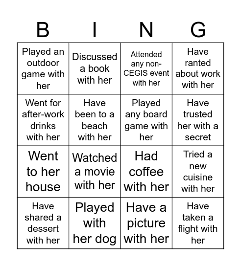 SS Bingo Card