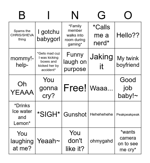 Wife Bingo Card