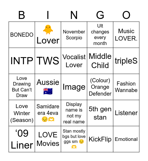 Fula Bingo! Bingo Card
