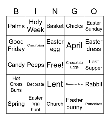 Easter! Bingo Card