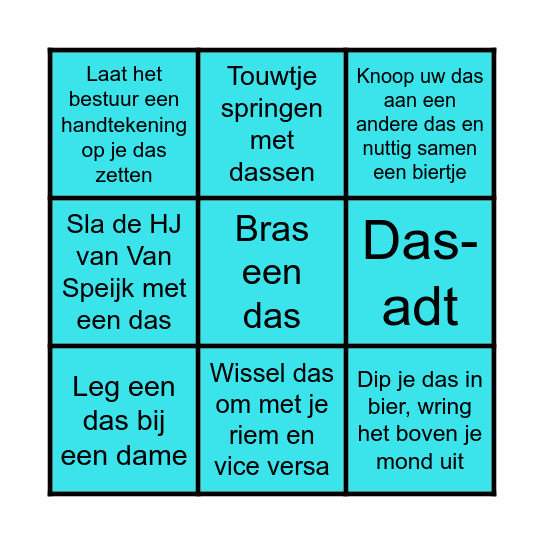 Van Speijk lelijke dassenbingo Card
