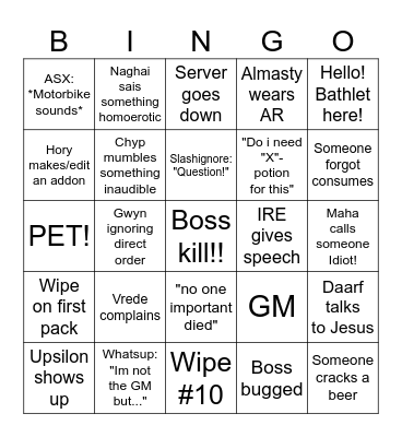 <ERROR> Bingo! Bingo Card